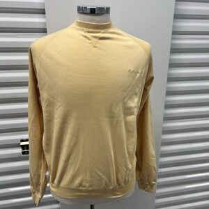 Vintage Bobby Jones Yellow Cotton Knit Crew Neck Golf Casual Sweater Peru Medium